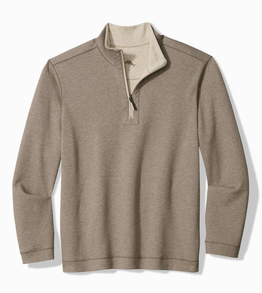 Flipview Half Zip in Cobblestone Heather by Tommy Bahama