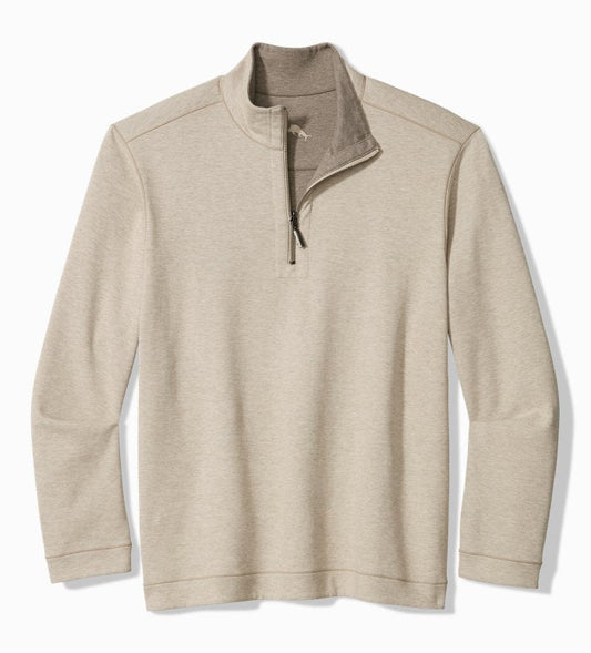 Flipview Half Zip in Cobblestone Heather by Tommy Bahama