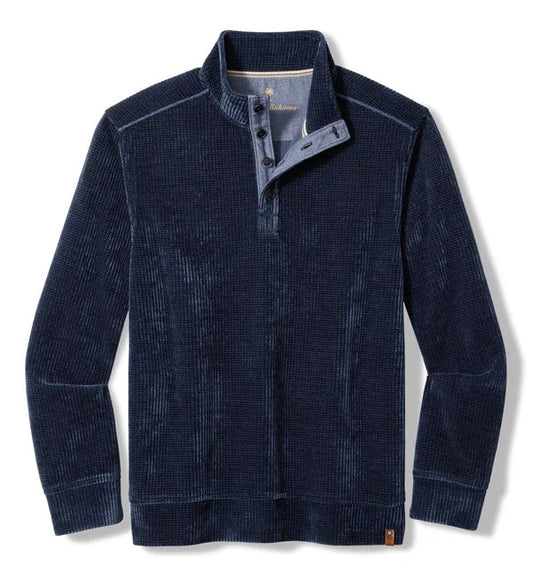 Mt Vista Button Mock Sweater in Coastline by Tommy Bahama
