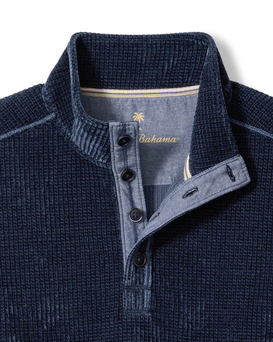 Mt Vista Button Mock Sweater in Coastline by Tommy Bahama