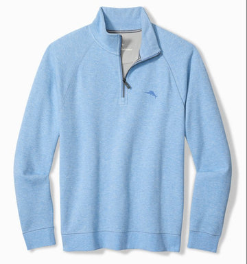 North Port Half-Zip Sweatshirt in Big Sky Blue Heather by Tommy Bahama