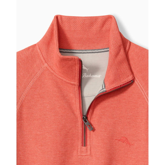 North Port Half-Zip Sweatshirt in Bright Coral Heather by Tommy Bahama