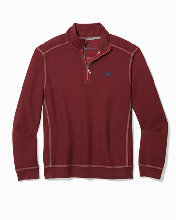 Montego Beach Half-Zip Sweatshirt in Pinot Noir by Tommy Bahama