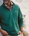 Montego Beach Half-Zip Sweatshirt in Deep Sea Teal by Tommy Bahama