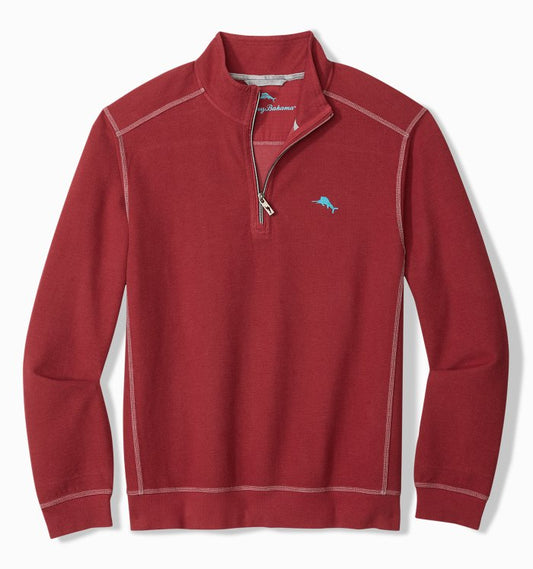 Montego Beach Half-Zip Sweatshirt in Dark Sangria by Tommy Bahama