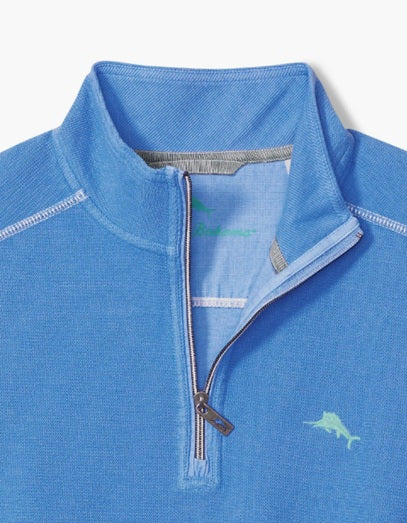 Montego Beach Half-Zip Sweatshirt in Med Blueberry by Tommy Bahama
