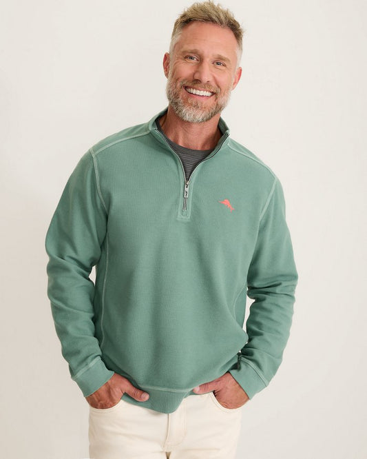 Montego Beach Half-Zip Sweatshirt in Dark Spa by Tommy Bahama