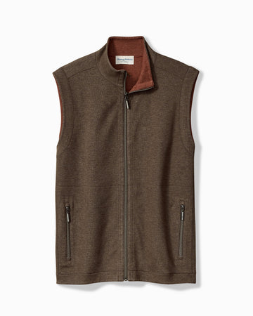 Flipview Reversible Vest in Brownstone Heather by Tommy Bahama