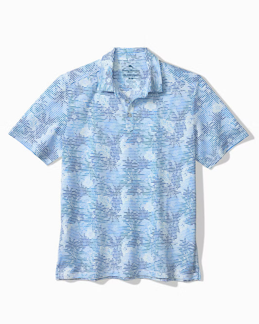 Costa Wave Palm Azul IslandZone® Polo in Blue Vault by Tommy Bahama