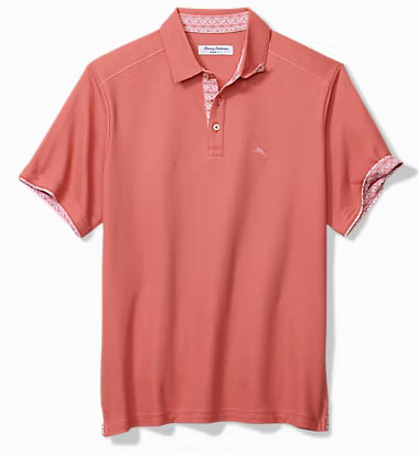 Etched Geo Five O'Clock IslandZone Polo in Red Ginger by Tommy Bahama