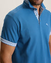Etched Geo Five O'Clock IslandZone Polo in Bengal Blue by Tommy Bahama