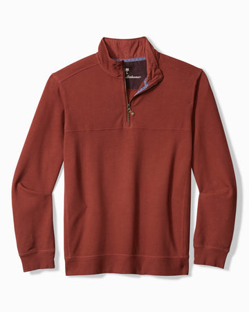 Ben and Terry Coastal Half Zip in Red Apple by Tommy Bahama