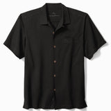 Coastal Breeze Check IslandZone® Camp Shirt in Black by Tommy Bahama