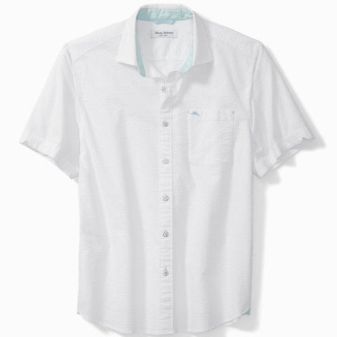 Nova Wave Solid Short-Sleeve Shirt in White by Tommy Bahama