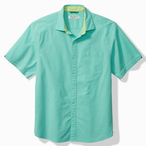 Nova Wave Solid Short-Sleeve Shirt in Blue Swell by Tommy Bahama