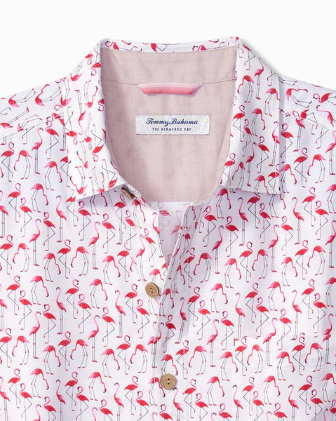 Veracruz Cay Flamingo Camp Shirt in White by Tommy Bahama – Logan's of ...