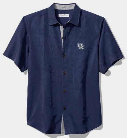 University of Kentucky Coconut Point Palm Vista Camp Shirt in Blue Note by Tommy Bahama