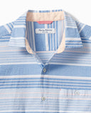 Nova Wave Jet Stream Stripe Short-Sleeve Shirt in Bright Cobalt by Tommy Bahama