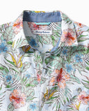 Sand Stretch-Linen Sketch Gardens Short-Sleeve Shirt in Dew Drop by Tommy Bahama