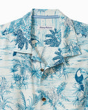 Bird's Eye View Silk Camp Shirt in River Blue by Tommy Bahama