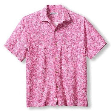 High Tide Hibiscus Camp Shirt in Honor Pink by Tommy Bahama