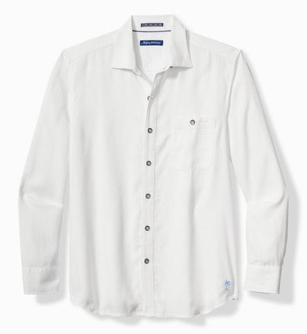 Ocean Wash Twill Long-Sleeve Shirt in White by Tommy Bahama