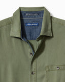 Ocean Wash Twill Long-Sleeve Shirt in Army Green by Tommy Bahama