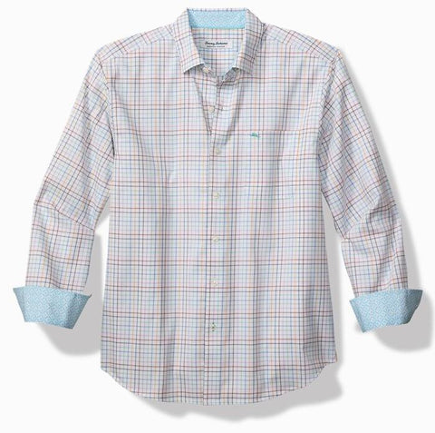 Sarasota Stretch Cabo Check IslandZone Shirt in White by Tommy Bahama