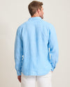 Paradise Breezer Linen Long-Sleeve Shirt in Glass Bead Blue by Tommy Bahama