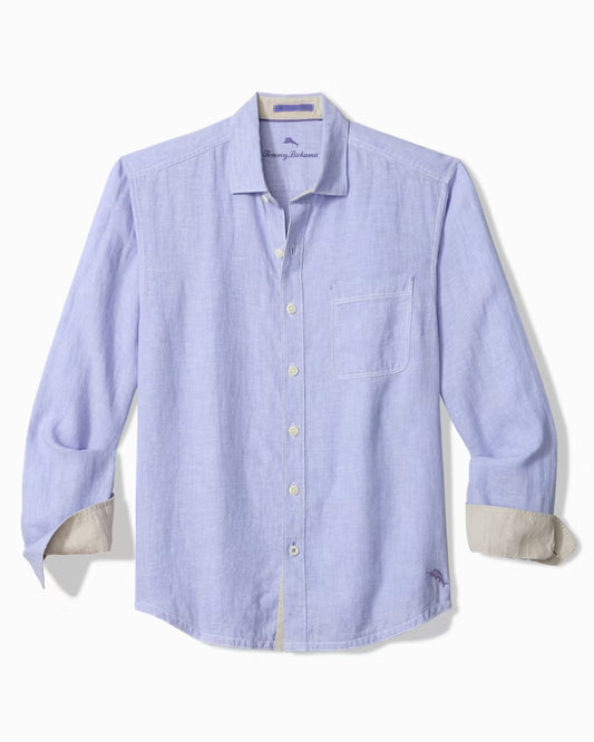 Paradise Breezer Linen Long-Sleeve Shirt in Classic Lavender by Tommy Bahama