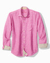 Paradise Breezer Linen Long-Sleeve Shirt in Pink Umbrella by Tommy Bahama