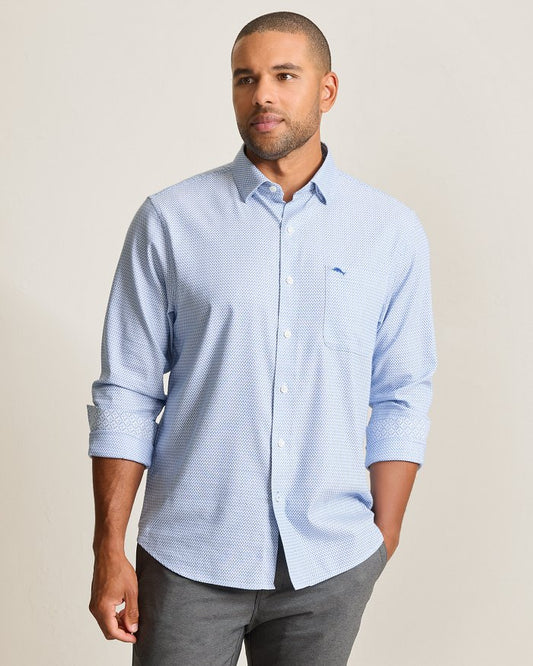 Sarasota Stretch Ventura Coast IslandZone Shirt in Vacation Blue by Tommy Bahama