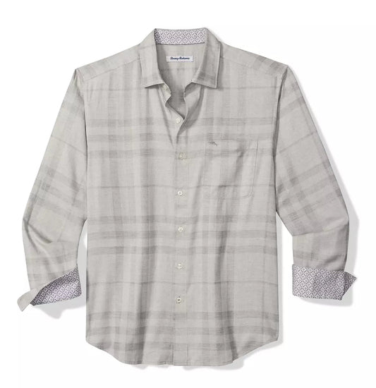 Silver Mist Plaid Shirt in Silver Streak by Tommy Bahama