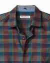 Bordeaux Plaid Silk-Blend Shirt in Dark Sangria by Tommy Bahama