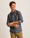 Bordeaux Plaid Silk-Blend Shirt in Dark Sangria by Tommy Bahama