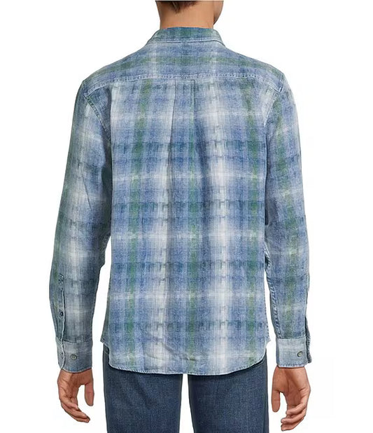 Palo Alto Plaid Shirt in Dark Azzurro by Tommy Bahama