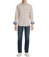 Coastline Cord Heather Bay Cotton Corduroy Button-Up Shirt in Morel Heather by Tommy Bahama