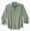 Coastline Cord Heather Bay Cotton Corduroy Button-Up Shirt in Dark Spa Heather by Tommy Bahama