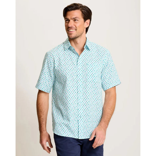 Nova Wave Flock It To You Camp Shirt in Scandia Blue by Tommy Bahama