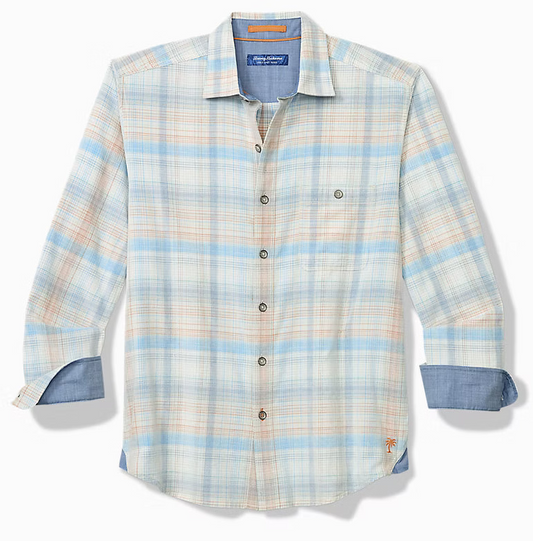 Coastline Cord Truly Check Shirt In Vanilla Ice by Tommy Bahama