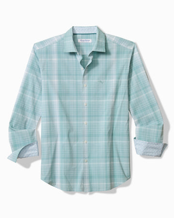 Sarasota Stretch La Cumbre Plaid IslandZone Shirt in Blue Chaise by Tommy Bahama