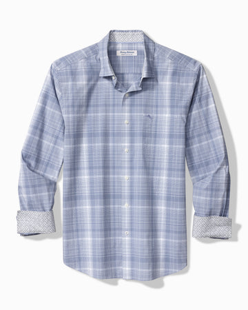 Sarasota Stretch La Cumbre Plaid IslandZone Shirt in Dress Blues by Tommy Bahama