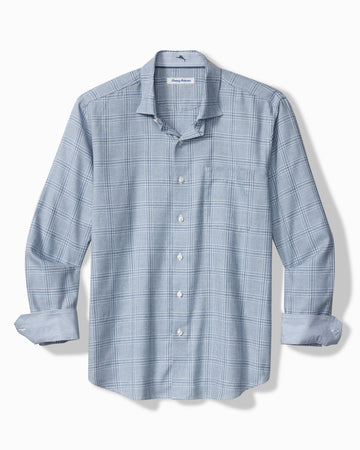 Rioja Check Long Sleeve Woven Shirt in Stonewash by Tommy Bahama