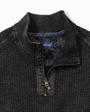 Sunbreak Half-Zip Sweater in Black by Tommy Bahama