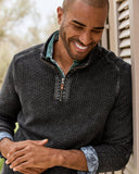 Sunbreak Half-Zip Sweater in Black by Tommy Bahama