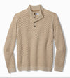 Cross Cable Button-Neck Sweater in Hazelnut Cream by Tommy Bahama