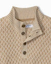 Cross Cable Button-Neck Sweater in Hazelnut Cream by Tommy Bahama