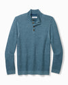 Autumn Pier Button Mock-Neck Sweater in Majolica Blue by Tommy Bahama