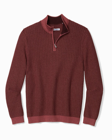 Coolside Clear Water IslandZone® Half-Zip Sweater in Maroon by Tommy Bahama
