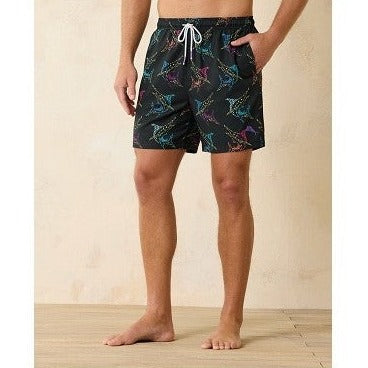 Naples Spotted at Sea 6-Inch Swim Trunks in Black by Tommy Bahama